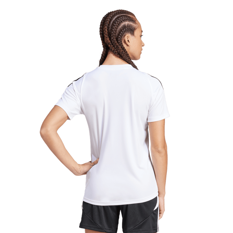 Camiseta-De-Equipo-adidas-para-mujer-Tiro24-Jsyw-para-futbol-color-blanco.-Detalle-Reflectivo-Modelo