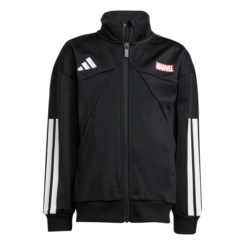 Sudadera-adidas-para-niño-Lk-Mrvl-Sm-Ts-para-moda-color-negro.-Frontal-Sobre-Modelo
