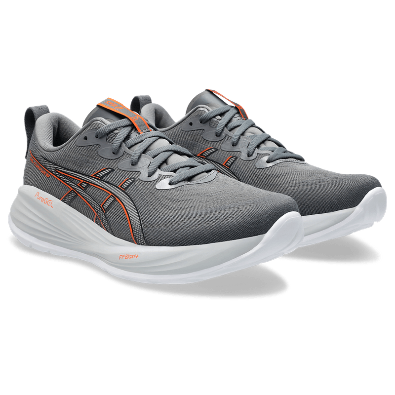 Tenis-asics-para-hombre-Gel-Cumulus-27-para-correr-color-gris.-Par-Alineados