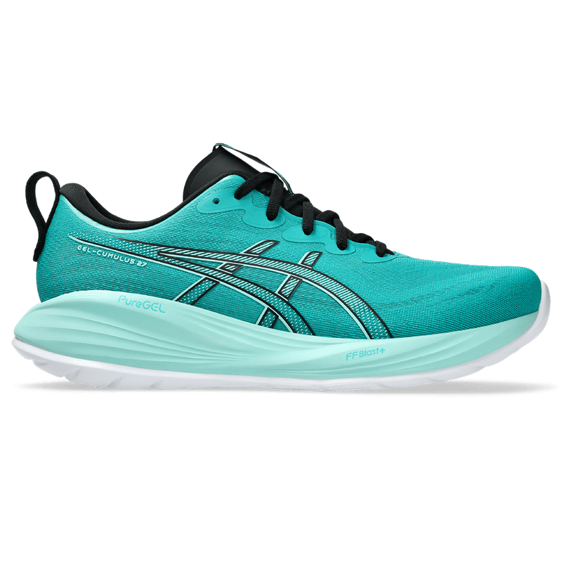 Tenis-asics-para-hombre-Gel-Cumulus-27-para-correr-color-azul.-Lateral-Externa-Derecha