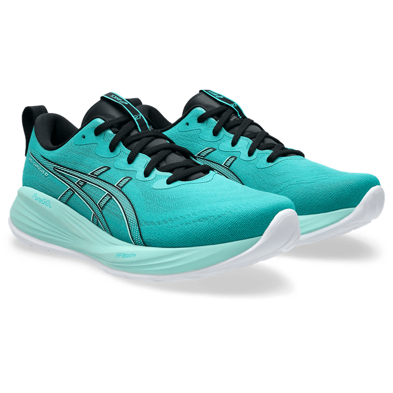 Tenis-asics-para-hombre-Gel-Cumulus-27-para-correr-color-azul.-Par-Alineados