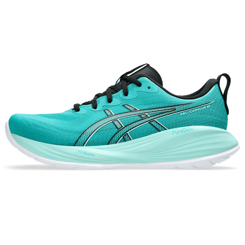 Tenis-asics-para-hombre-Gel-Cumulus-27-para-correr-color-azul.-Lateral-Externa-Derecha
