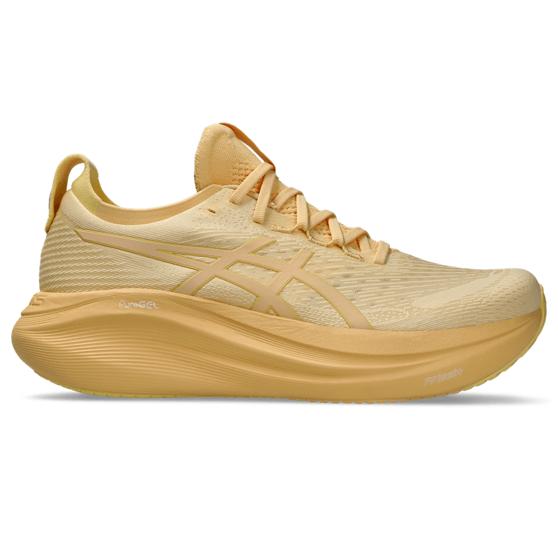 Tenis-asics-para-hombre-Gel-Nimbus-27-Lite-Show-para-correr-color-naranja.-Lateral-Externa-Derecha