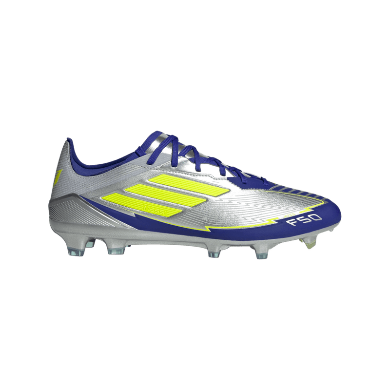 Guayos-adidas-unisex-F50-Pro-Fg-Messi-para-futbol-color-gris.-Lateral-Externa-Derecha