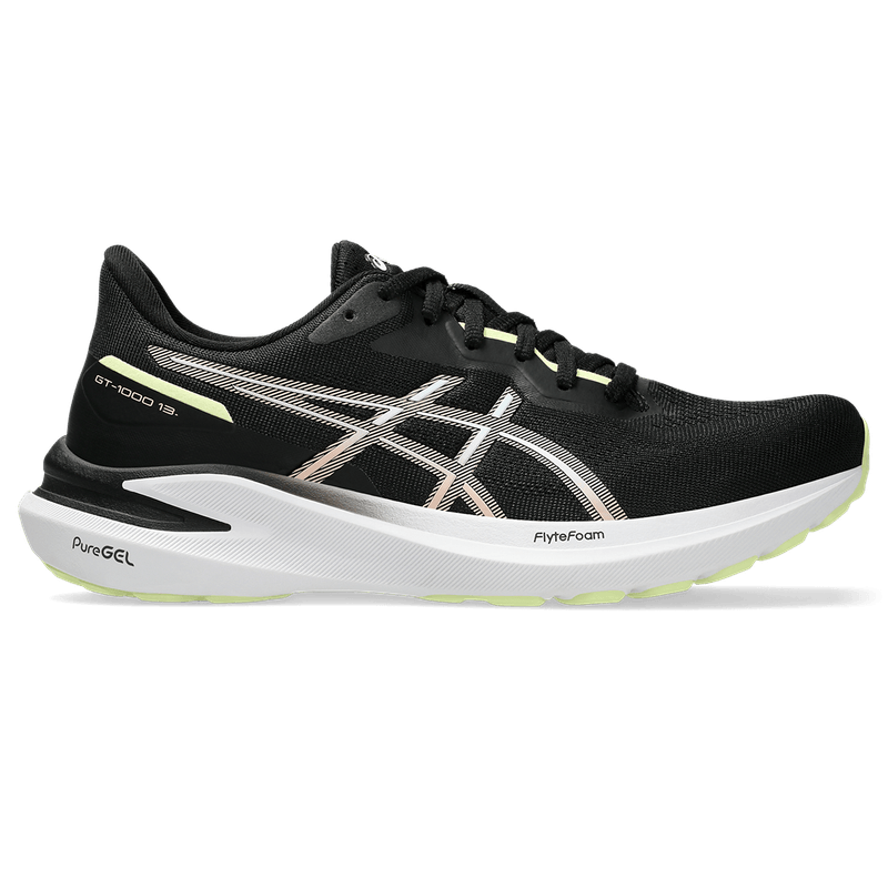 Tenis-asics-para-mujer-Gt-1000-13-para-correr-color-negro.-Lateral-Externa-Derecha