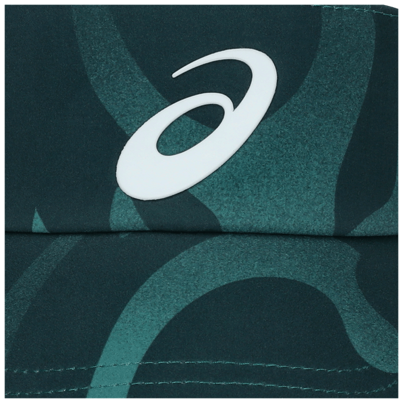 Visera-asics-unisex-Graphic-Visor-para-tenis-color-verde.-Frente-Sin-Modelo