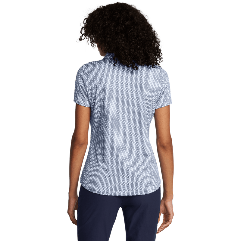 Camiseta-Manga-Corta-under-armour-para-mujer-Ua-Playoff-3.0-Printed-Polo-para-golf-color-azul.-Reverso-Sin-Modelo