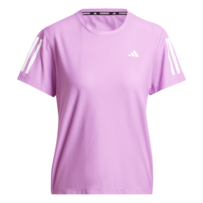 Camiseta-Manga-Corta-adidas-para-mujer-Otr-B-Tee-para-correr-color-morado.-Frente-Sin-Modelo
