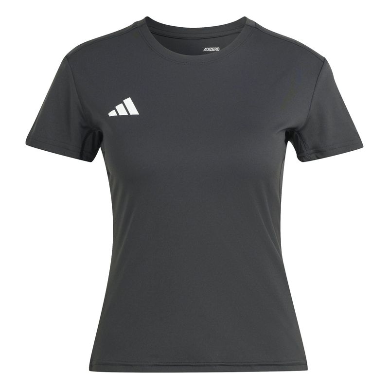 Camiseta-Manga-Corta-adidas-para-mujer-Adizero-E-Tee-para-correr-color-negro.-Frente-Sin-Modelo