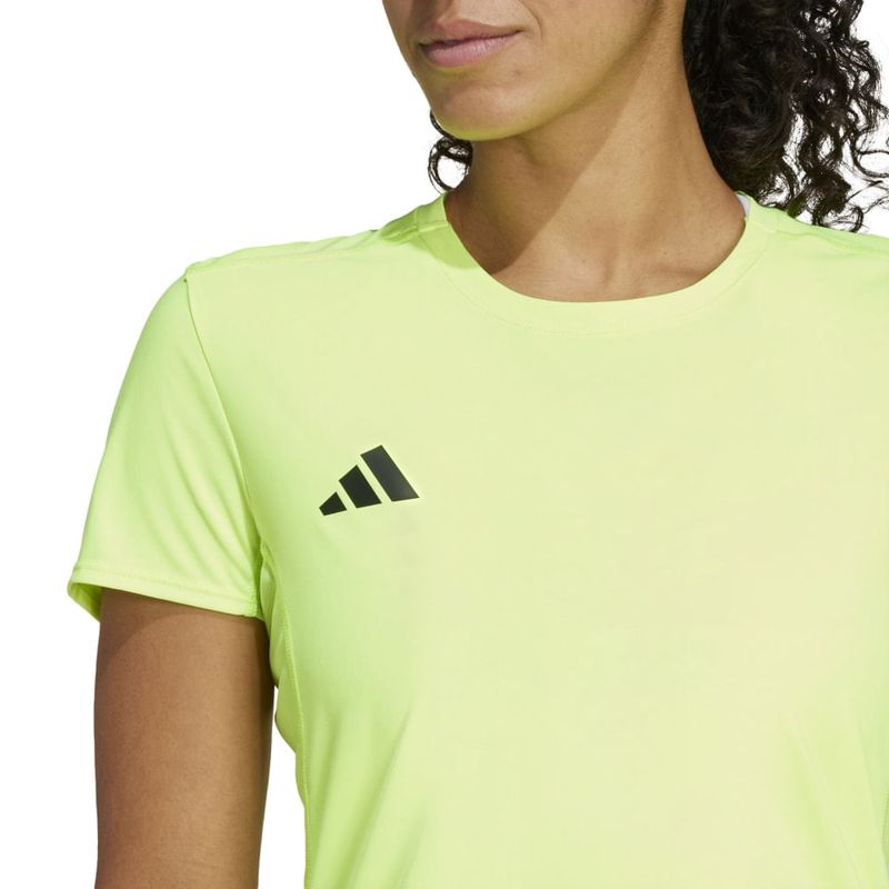 Camiseta-Manga-Corta-adidas-para-mujer-Adizero-E-Tee-para-correr-color-verde.-Detalle-1