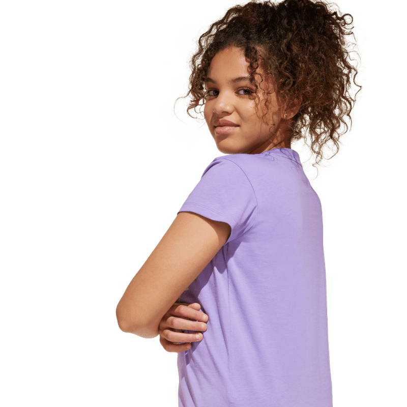 Camiseta-Manga-Corta-adidas-para-mujer-Jg-Bl-Tee-160-para-moda-color-morado.-Detalle-Posterior