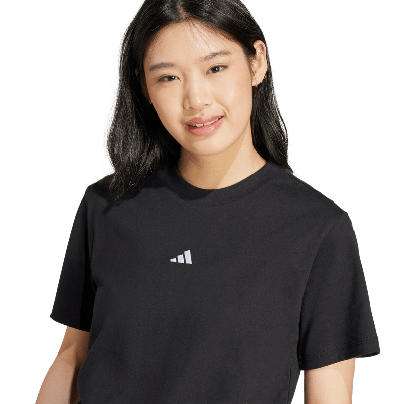 Camiseta-Manga-Corta-adidas-para-mujer-W-Sl-Sj-T-para-moda-color-negro.-Detalle-Posterior
