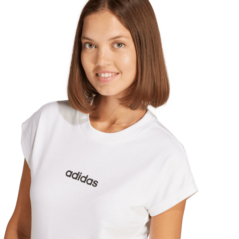 Camiseta-Manga-Corta-adidas-para-mujer-W-Lin-Sj-T-para-moda-color-blanco.-Detalle-1