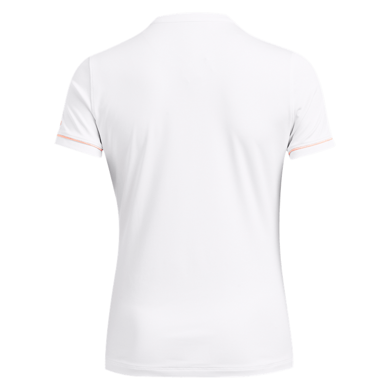 Camiseta-Manga-Corta-under-armour-para-mujer-Ua-Playoff-3.0-Novelty-Polo-para-golf-color-blanco.-Reverso-Sin-Modelo
