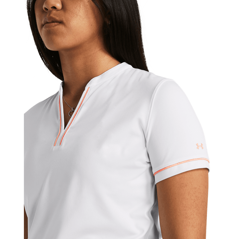 Camiseta-Manga-Corta-under-armour-para-mujer-Ua-Playoff-3.0-Novelty-Polo-para-golf-color-blanco.-Cuello