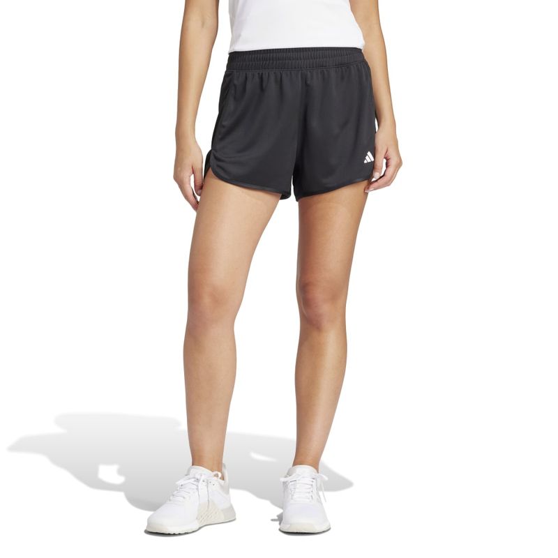 Pantaloneta-adidas-para-mujer-Pacer-Knit-High-para-entrenamiento-color-negro.-Frente-Sobre-Modelo