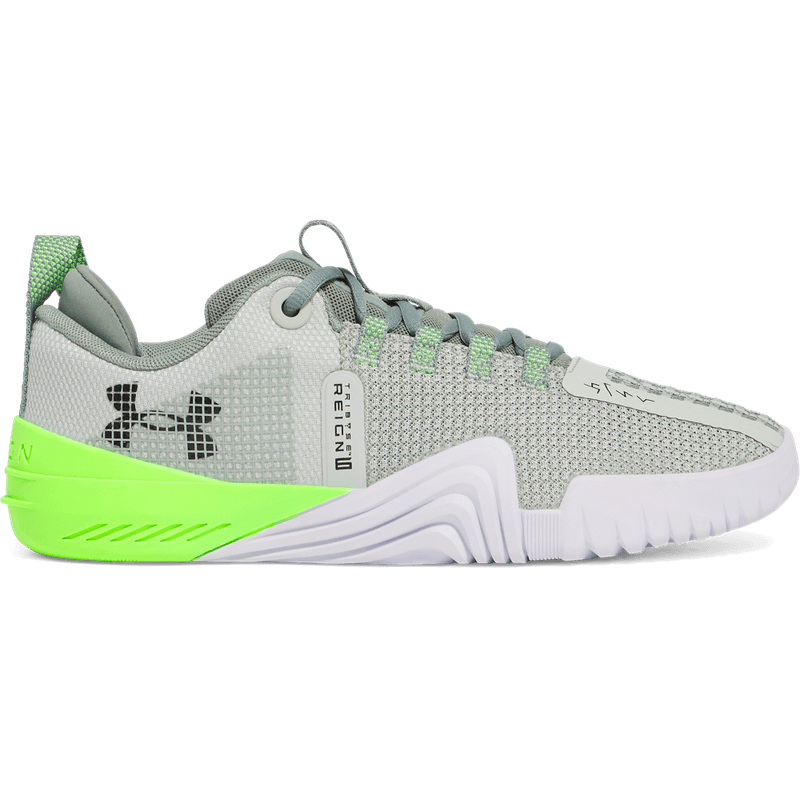 Tenis-under-armour-para-hombre-Ua-Tribase-Reign-6-para-entrenamiento-color-verde.-Lateral-Externa-Derecha