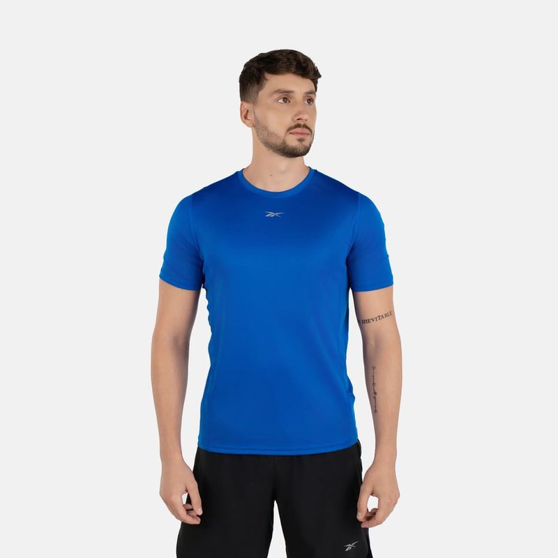 Camiseta-Manga-Corta-reebok-para-hombre-Running-Ss-Speedwick-Tee-para-correr-color-azul.-Reverso-Sin-Modelo