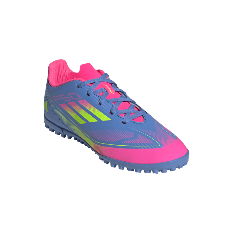 Guayos-adidas-para-niño-F50-Club-Tf-J-para-futbol-color-azul.-Suela