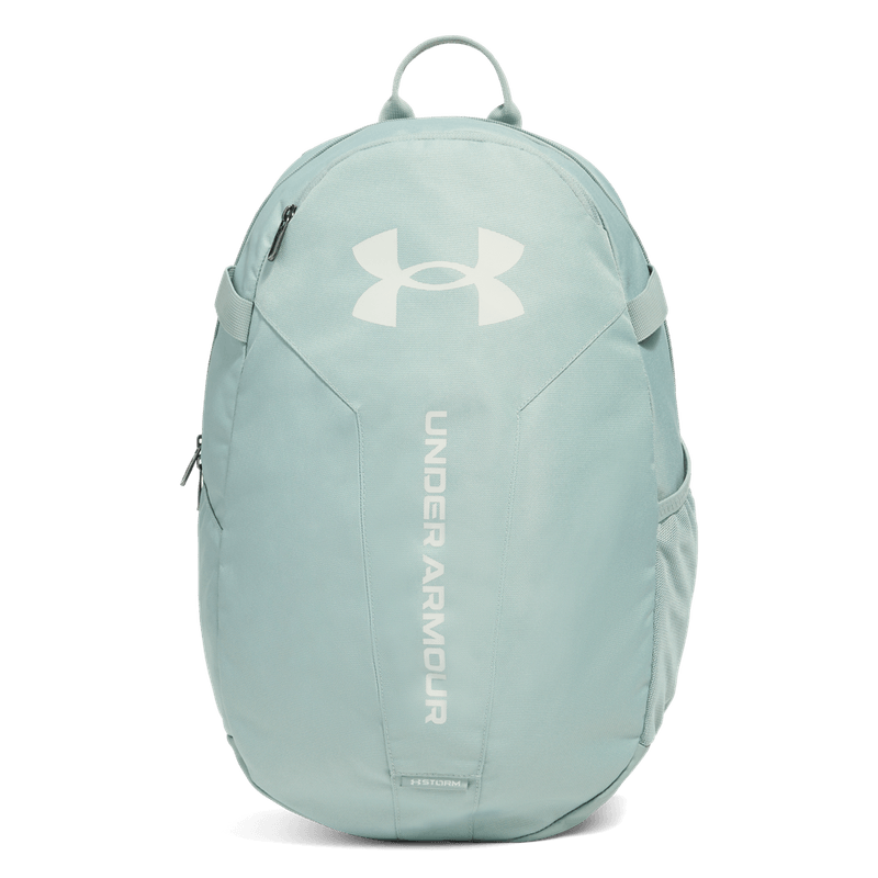 Morral-under-armour-unisex-Ua-Hustle-Lite-Backpack-para-entrenamiento-color-verde.-Frente-Sin-Modelo