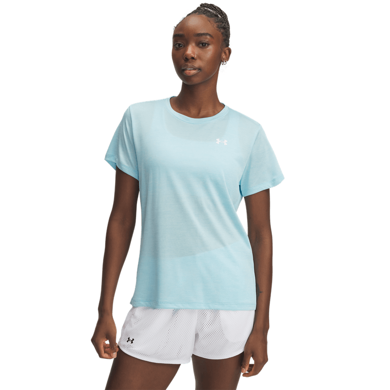 Camiseta-Manga-Corta-under-armour-para-mujer-Tech-Ssc--Twist-para-entrenamiento-color-verde.-Frente-Sin-Modelo