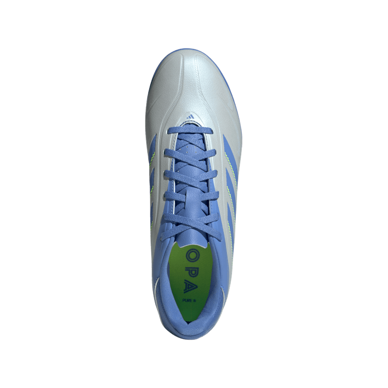 Guayos-adidas-unisex-Copa-Pure-Iii-Club-para-futbol-color-azul.-Vista-Lateral-Pares