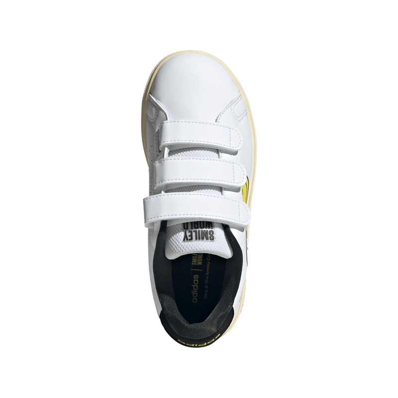 Tenis-adidas-para-niño-Advantage-Smiley-Cf-para-moda-color-blanco.-Capellada