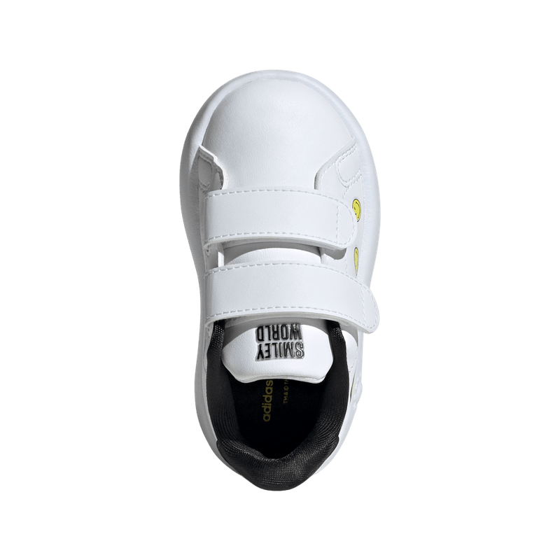 Tenis-adidas-para-niño-Advantage-Smiley-Cf-para-moda-color-blanco.-Capellada