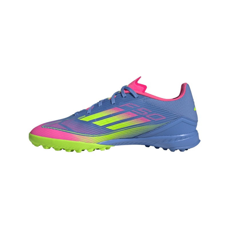 Guayos-adidas-unisex-F50-League-Tf-para-futbol-color-azul.-Talon