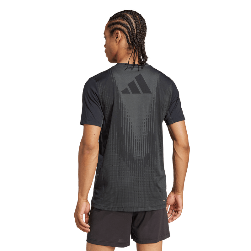 Camiseta-Manga-Corta-adidas-para-hombre-Airchill-Tee-para-entrenamiento-color-negro.-Reverso-Sin-Modelo