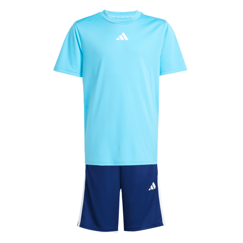 Conjunto-adidas-para-niño-J-Tr-Es-3S-Set-para-entrenamiento-color-azul.-Lateral-Sobre-Modelo
