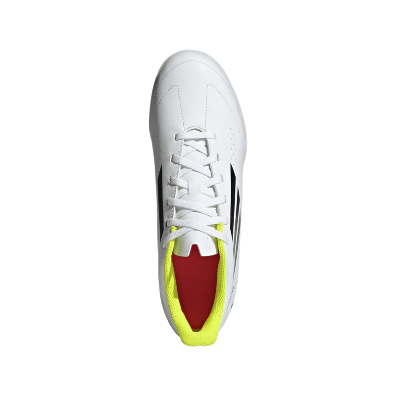 Guayos-adidas-para-hombre-Deportivo-Iii-Tf-para-futbol-color-blanco.-Vista-Lateral-Pares