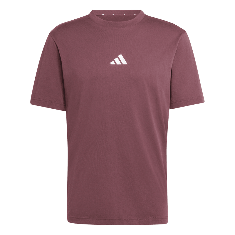 Camiseta-Manga-Corta-adidas-para-hombre-M-Sl-Sj-T-para-moda-color-rojo.-Frontal-Sobre-Modelo