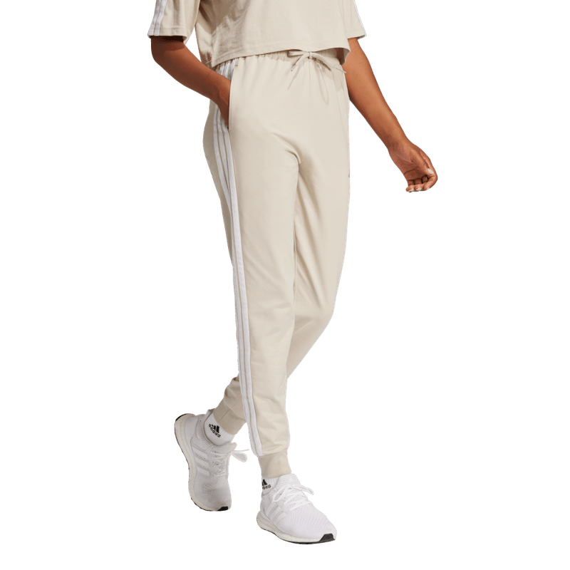 Pantalon-adidas-para-mujer-W-3S-Sj-Jogger-para-moda-color-beige.-Reverso-Sin-Modelo