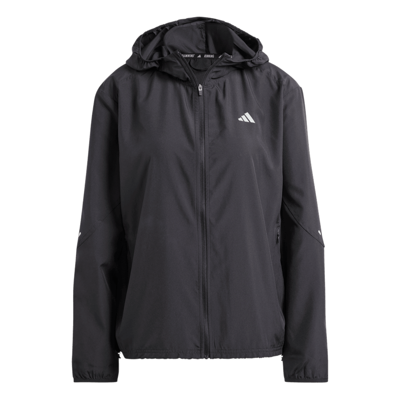 Chaqueta-adidas-para-mujer-Run-It-Jacket-para-correr-color-negro.-Frontal-Sobre-Modelo
