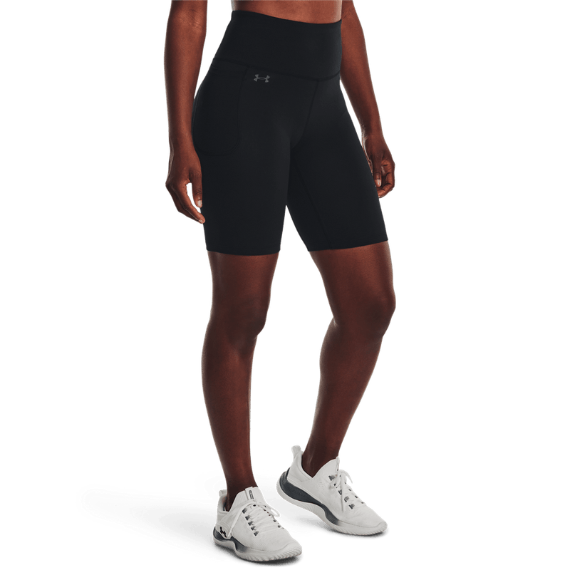 Licra-under-armour-para-mujer-Motion-Bike-Short-para-entrenamiento-color-negro.-Frente-Sin-Modelo