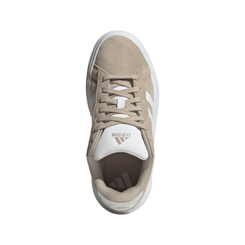 Tenis-adidas-para-mujer-Grand-Court-Platform-para-moda-color-beige.-Capellada