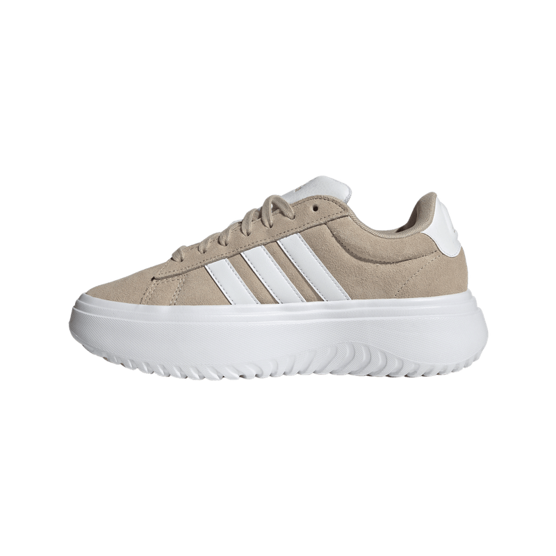 Tenis-adidas-para-mujer-Grand-Court-Platform-para-moda-color-beige.-Suela