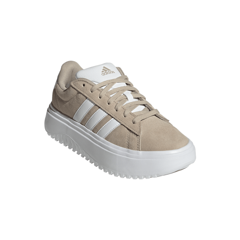 Tenis-adidas-para-mujer-Grand-Court-Platform-para-moda-color-beige.-Par-Alineados