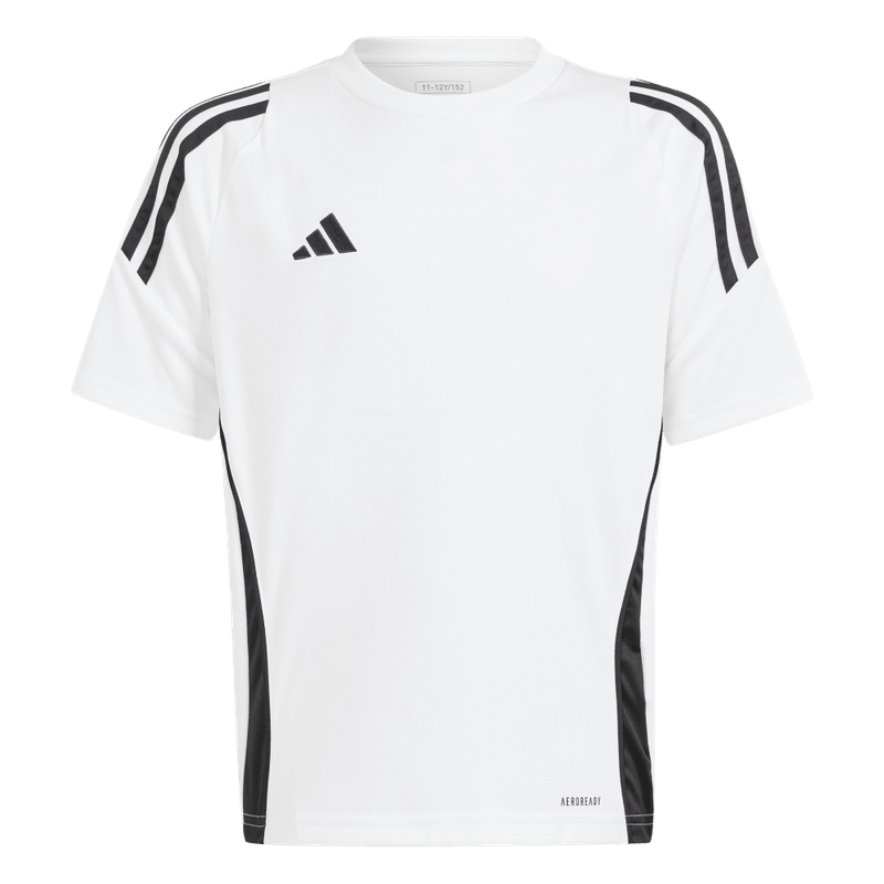 Camiseta-De-Equipo-adidas-para-niño-Tiro24-Jsyy-para-futbol-color-blanco.-Frontal-Sobre-Modelo