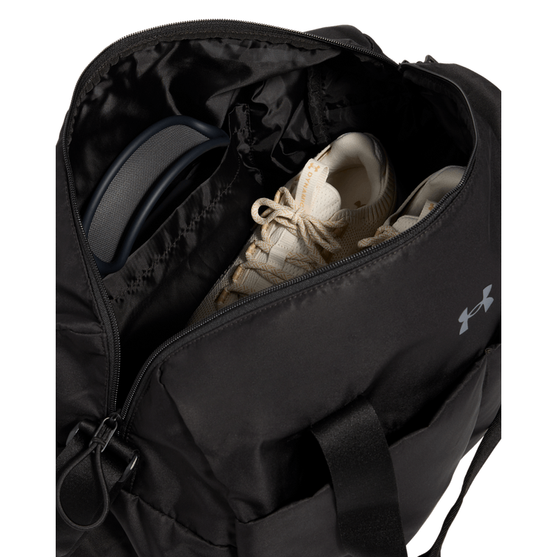 Maletin-under-armour-para-mujer-Ua-Studio-Lite-Duffle-para-moda-color-negro.-Bolsillo-Lateral-1