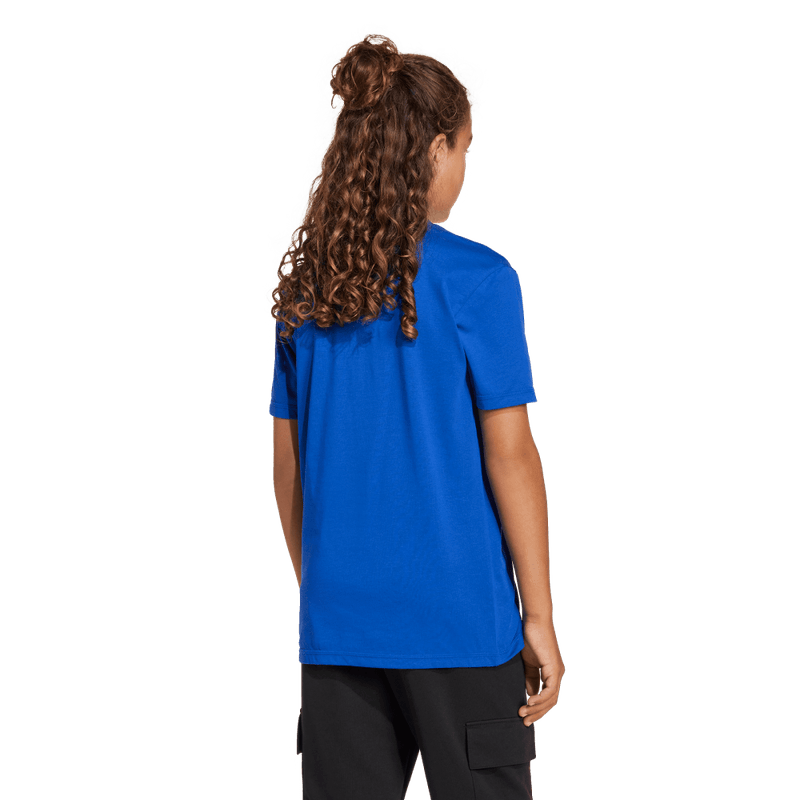Camiseta-Manga-Corta-adidas-para-niño-J-Lin-Tee-160-para-moda-color-azul.-Frente-Sin-Modelo
