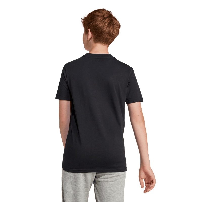 Camiseta-Manga-Corta-adidas-para-niño-J-Lin-Tee-160-para-moda-color-negro.-Frente-Sin-Modelo