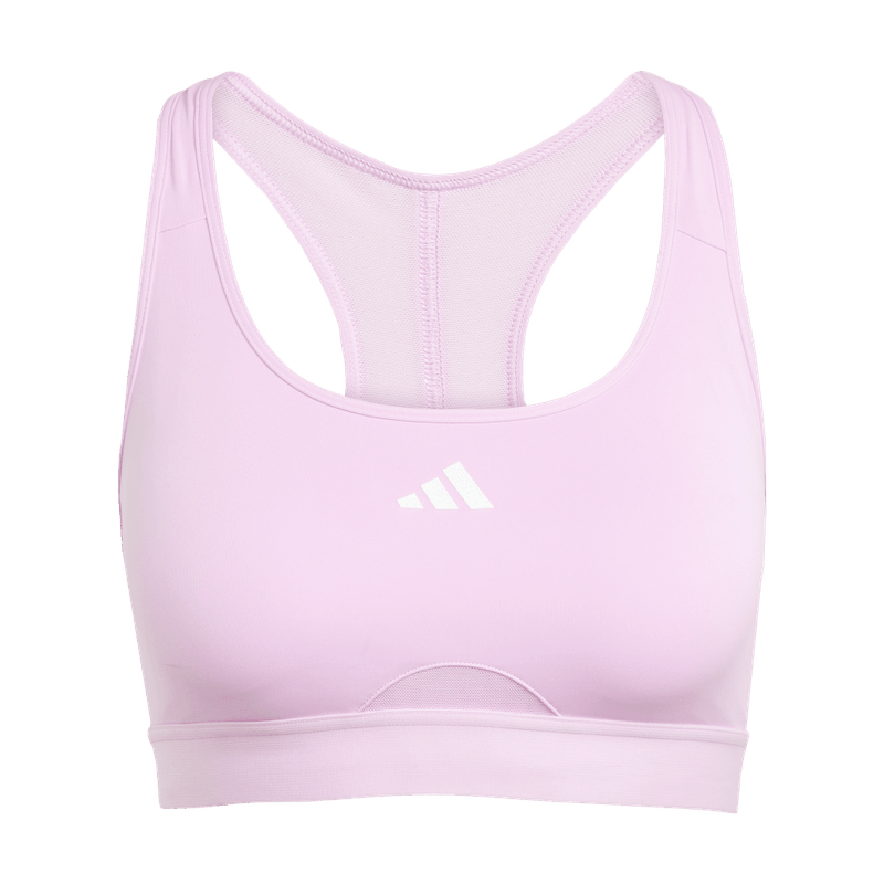Top-adidas-para-mujer-Pwrct-Bra-Light-Support-para-entrenamiento-color-morado.-Frontal-Sobre-Modelo