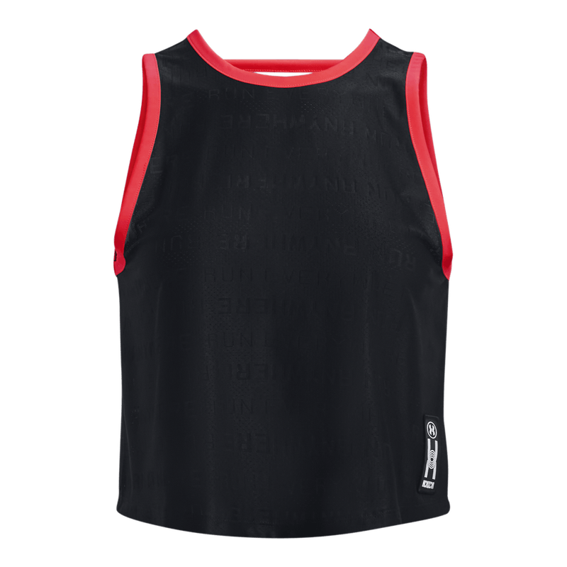 Camiseta-Manga-Sisa-under-armour-para-mujer-Run-Anywhere-Tank-para-correr-color-negro.-Frente-Sin-Modelo
