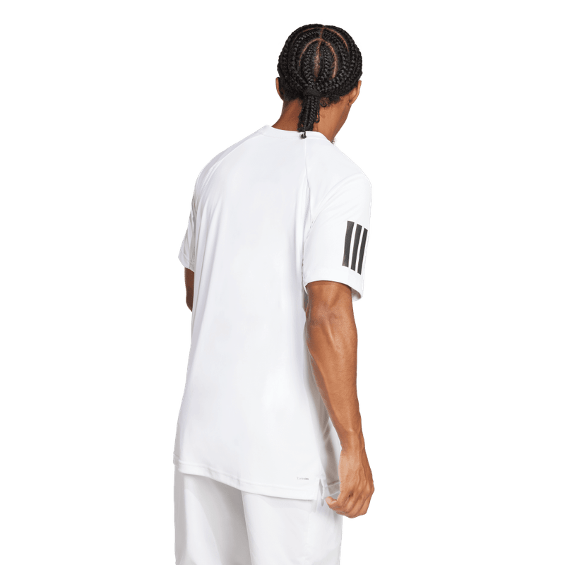 Camiseta-Manga-Corta-adidas-para-hombre-Club-3Str-Tee-para-tenis-color-blanco.-Detalle-Posterior
