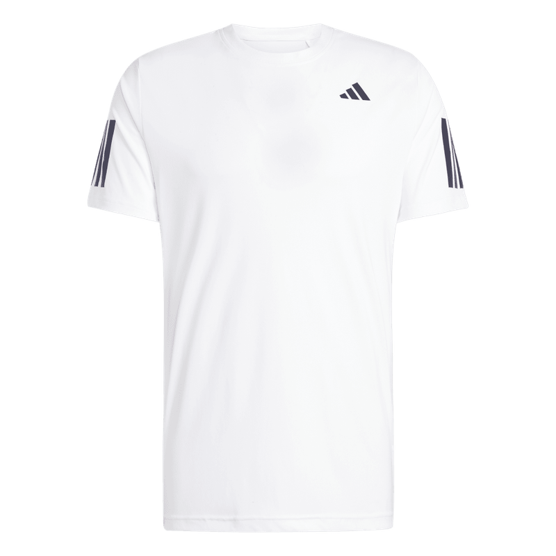 Camiseta-Manga-Corta-adidas-para-hombre-Club-3Str-Tee-para-tenis-color-blanco.-Frontal-Sobre-Modelo