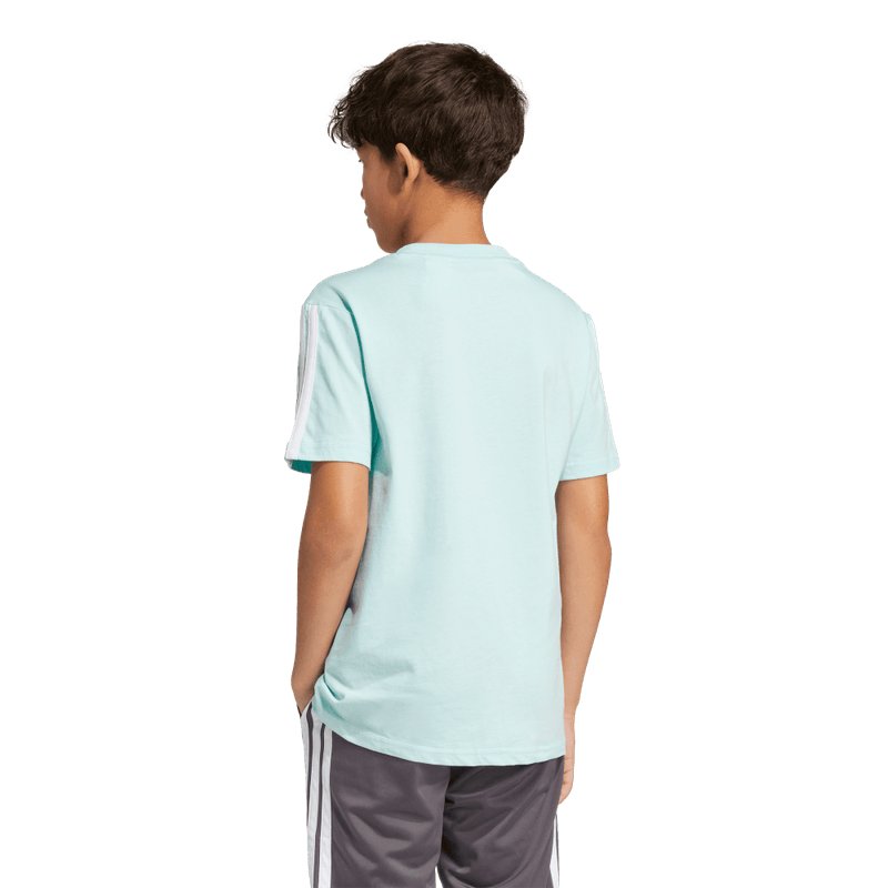 Camiseta-Manga-Corta-adidas-para-niño-J-3S-Tee-160-para-moda-color-azul.-Frente-Sin-Modelo