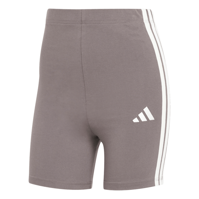 Licra-adidas-para-mujer-W-3S-Sj-Bk-Sho-para-moda-color-gris.-Frontal-Sobre-Modelo