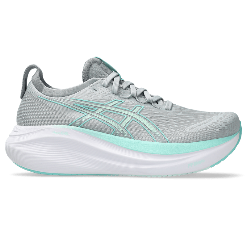 Tenis-asics-para-mujer-Gel-Nimbus-27-para-correr-color-gris.-Lateral-Externa-Derecha